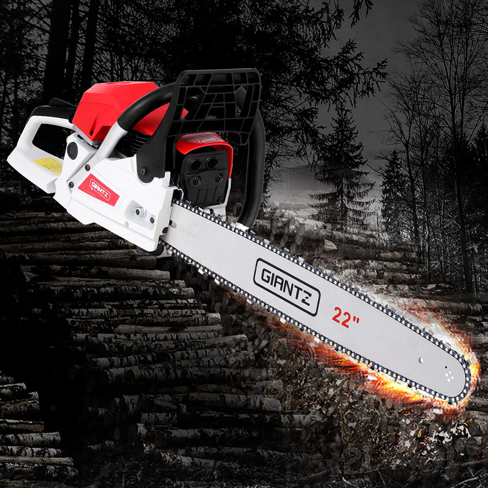 Giantz 74cc Petrol Chainsaw 22 Bar E-Start Tree Pruning Chain Saw"