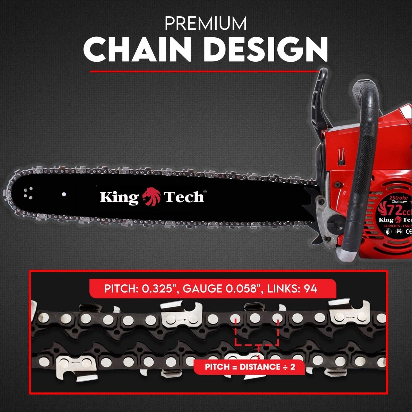 Commercial Petrol Chainsaw 24 Bar Chain Saw Tree Pruning Top Handle"