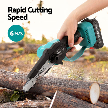Giantz 6 Mini Cordless Electric Chainsaw Rechargeable Wood Cutter"