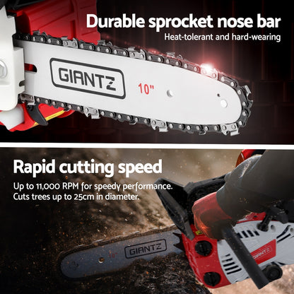 Giantz 25cc Petrol Chainsaw 10 Bar E-Start Tree Pruning Chain Saw"