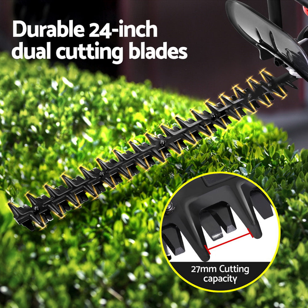 Giantz 25.4CC Petrol Hedge Trimmer 24 Dual Blade Tree Grass Garden Tool"