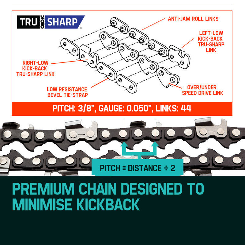 BAUMR-AG 12 Bar Replacement Spare Chainsaw Chain 3/8 .050 Gauge DL 44"
