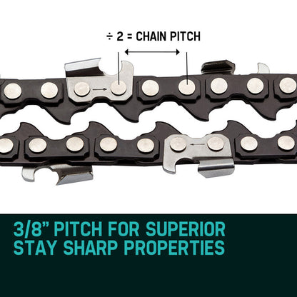BAUMR-AG 12 Bar Replacement Spare Chainsaw Chain 3/8 .050 Gauge DL 44"