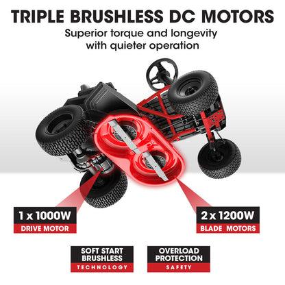 BAUMR-AG 30 Inch 48V Electric Ride On Lawn Mower Brushless Lawnmower 30 - 300RX"